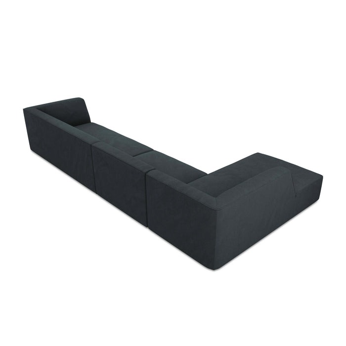 Windsor & Co Sao Hoekbank met Chaise Longue Links - 5-zits - Ribstof - Blauw