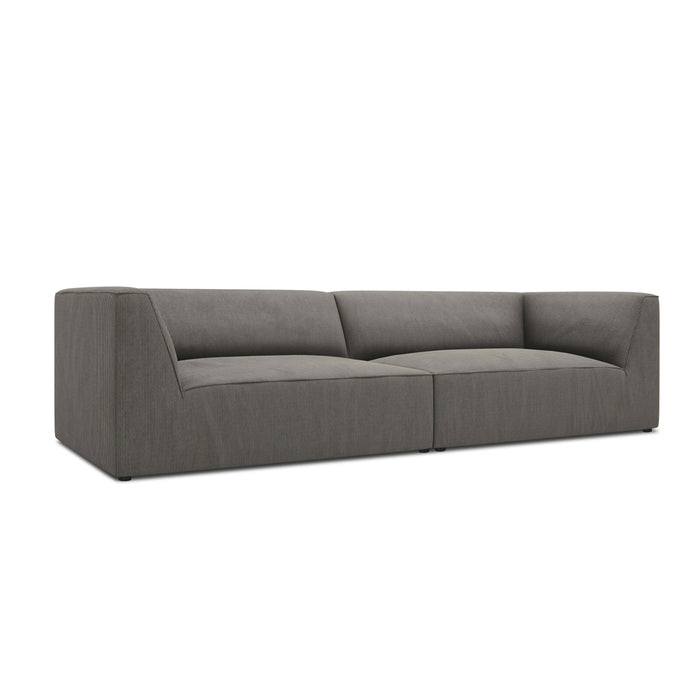 Windsor & Co Sao 4-zitsbank - Ribstof - Lichtgrijs