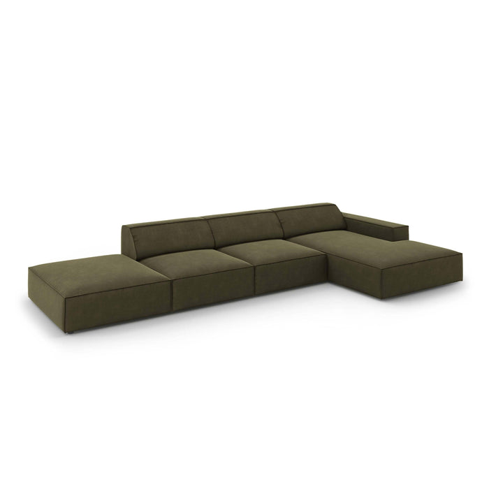 Micadoni Jodie Hoekbank Rechts - Links Open 5-zits -  Fluweel - Groen