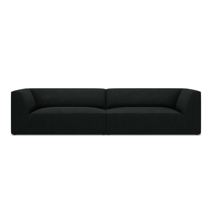 Windsor & Co Sao 4-zitsbank - Ribstof - Zwart