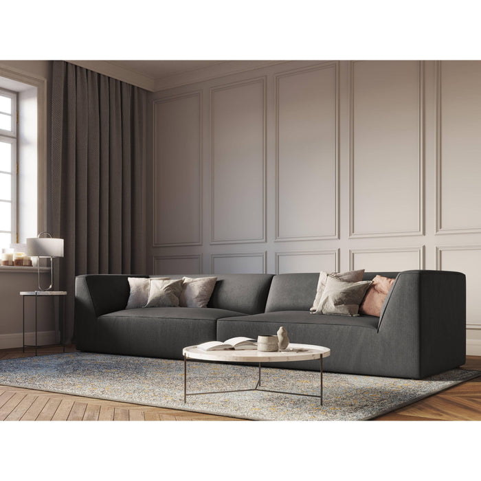 Windsor & Co Sao 4-zitsbank - Ribstof - Donkergrijs