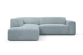NADUVI Collection Nina Big Hoekbank Links - Ribstof - Grijsblauw