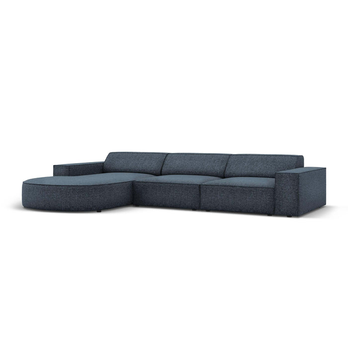 Micadoni Jodie Hoekbank Links Afgerond 4-zits - Chenille - Donkerblauw