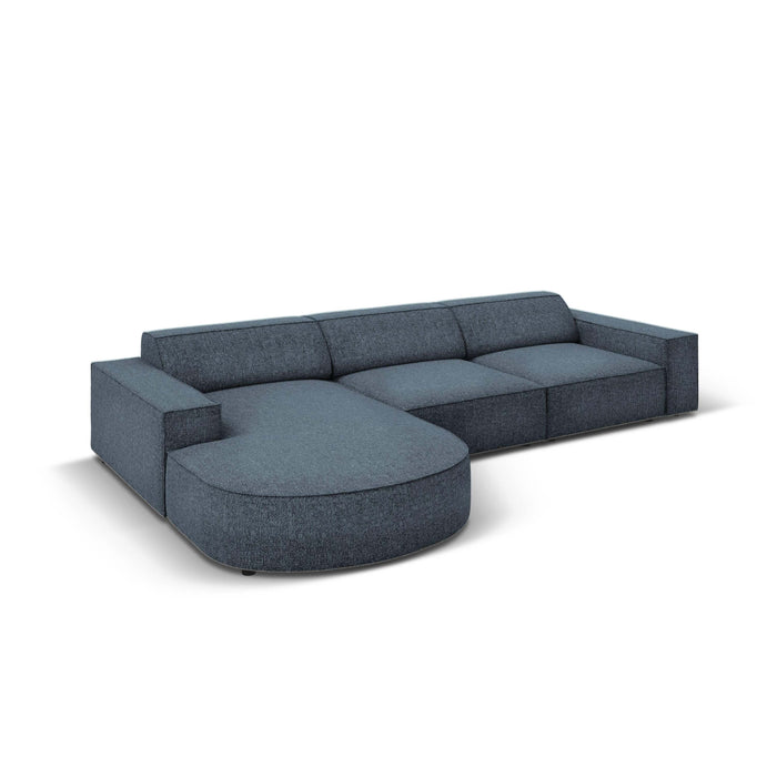 Micadoni Jodie Hoekbank Links Afgerond 4-zits - Chenille - Donkerblauw