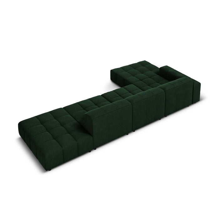 Cosmopolitan Design Chicago Hoekbank met Chaise Longue Links - Rechts Open - Velvet - Flessengroen