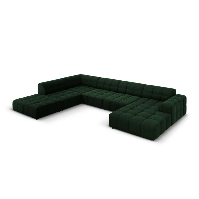 Cosmopolitan Design Chicago U-bank - Hoek Links - Velvet - Flessengroen