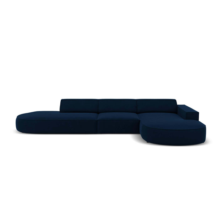 Micadoni Jodie Hoekbank Rechts Afgerond - Links Open 5-zits - Fluweel  - Donkerblauw