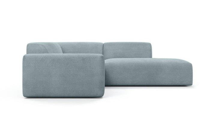 NADUVI Collection Nina Big Hoekbank Rechts - Ribstof - Grijsblauw
