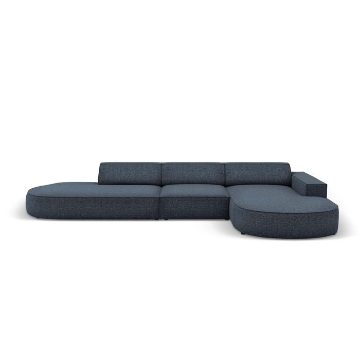 Micadoni Jodie Hoekbank Rechts Afgerond - Links Open  5-zits - Chenille - Donkerblauw