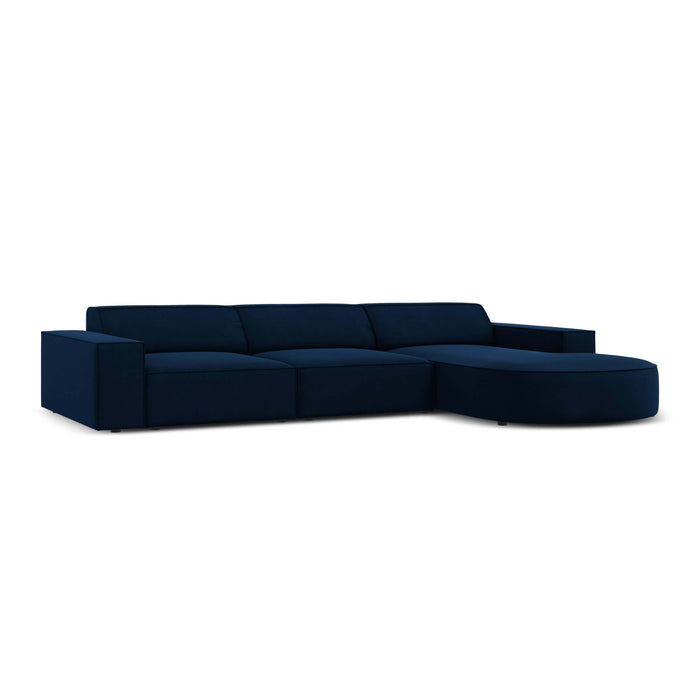Micadoni Jodie Hoekbank Rechts Afgerond 4-zits - Fluweel - Donkerblauw