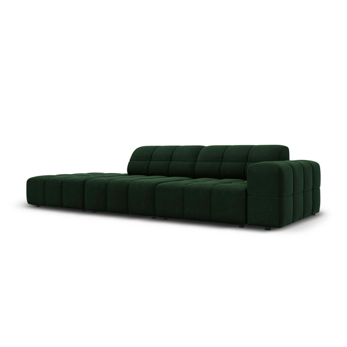 Cosmopolitan Design Chicago 4-zitsbank Links Open - Velvet - Flessengroen