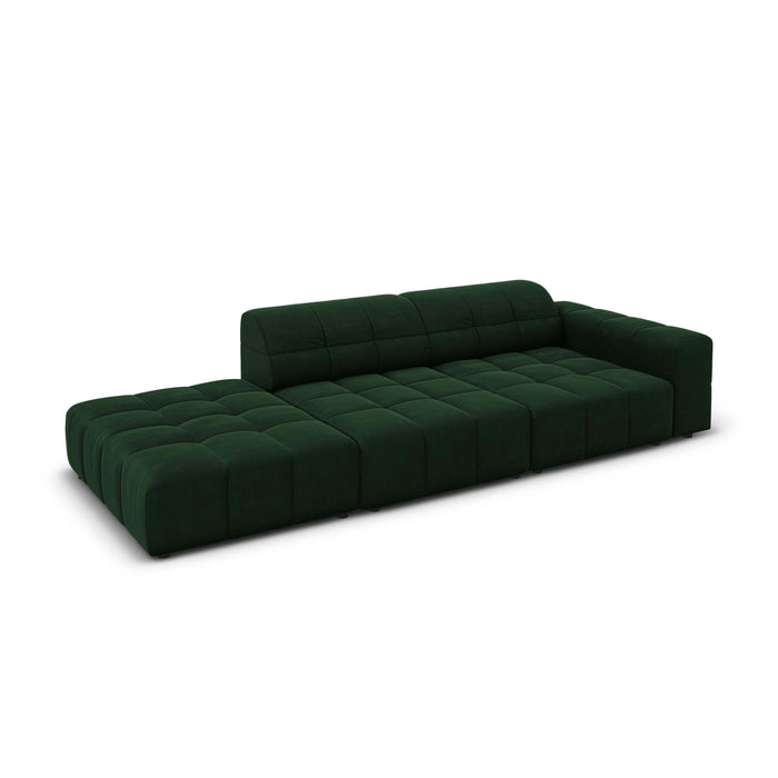 Cosmopolitan Design Chicago 4-zitsbank Links Open - Velvet - Flessengroen