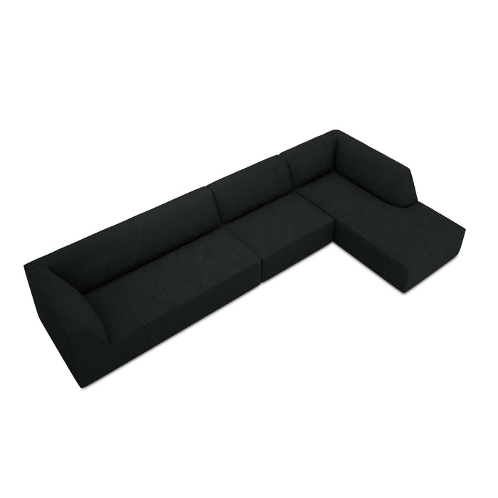 Windsor & Co Sao Hoekbank met Chaise Longue Rechts - 5-zits - Ribstof - Zwart