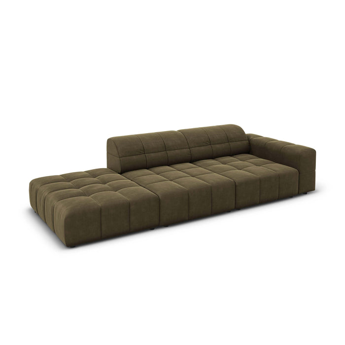 Cosmopolitan Design Chicago 4-zitsbank Links Open - Velvet - Olijfgroen