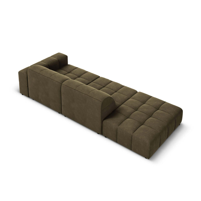 Cosmopolitan Design Chicago 4-zitsbank Links Open - Velvet - Olijfgroen