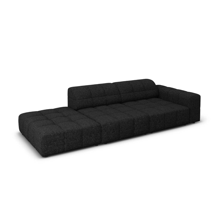 Cosmopolitan Design Chicago 4-zitsbank Links Open - Chenille - Zwart