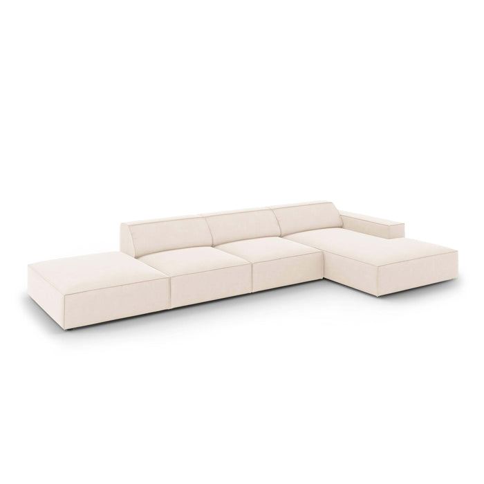 Micadoni Jodie Hoekbank Rechts - Links Open 5-zits -  Fluweel - Crème