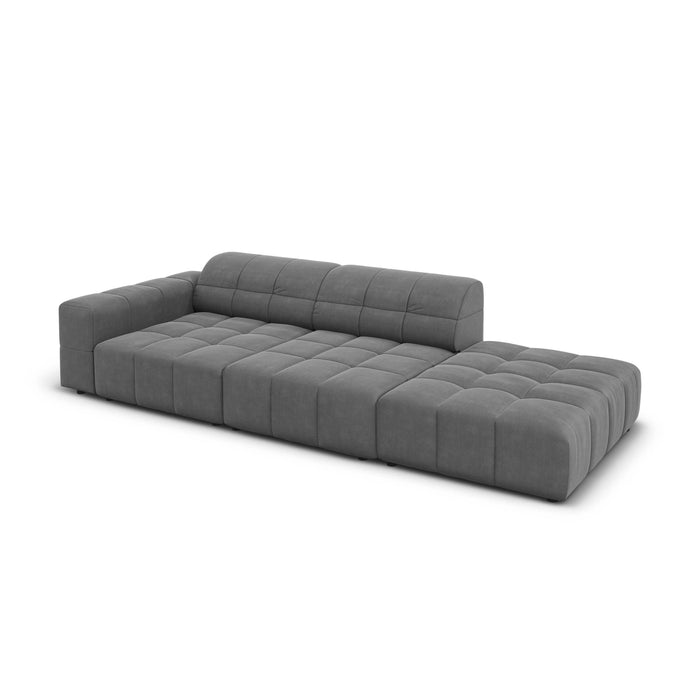 Cosmopolitan Design Chicago 4-zitsbank Rechts Open - Velvet - Grijs