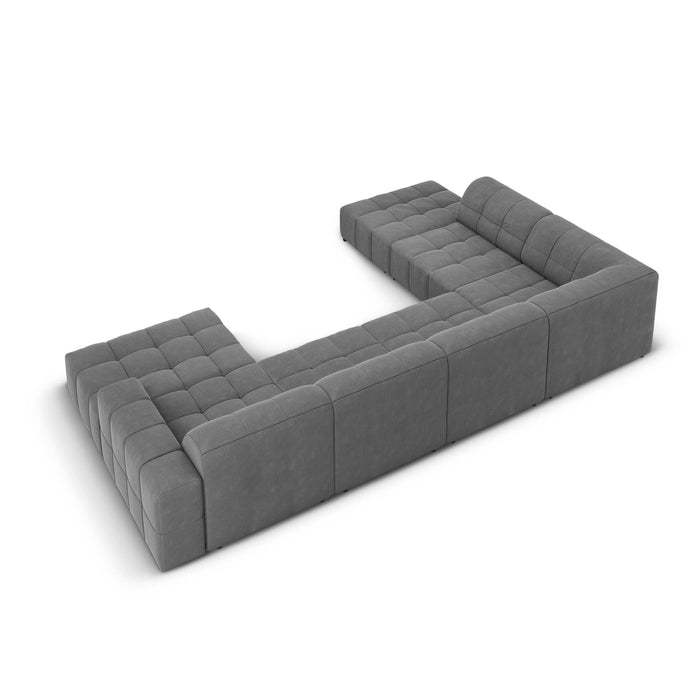 Cosmopolitan Design Chicago U-bank - Hoek Links - Velvet - Grijs