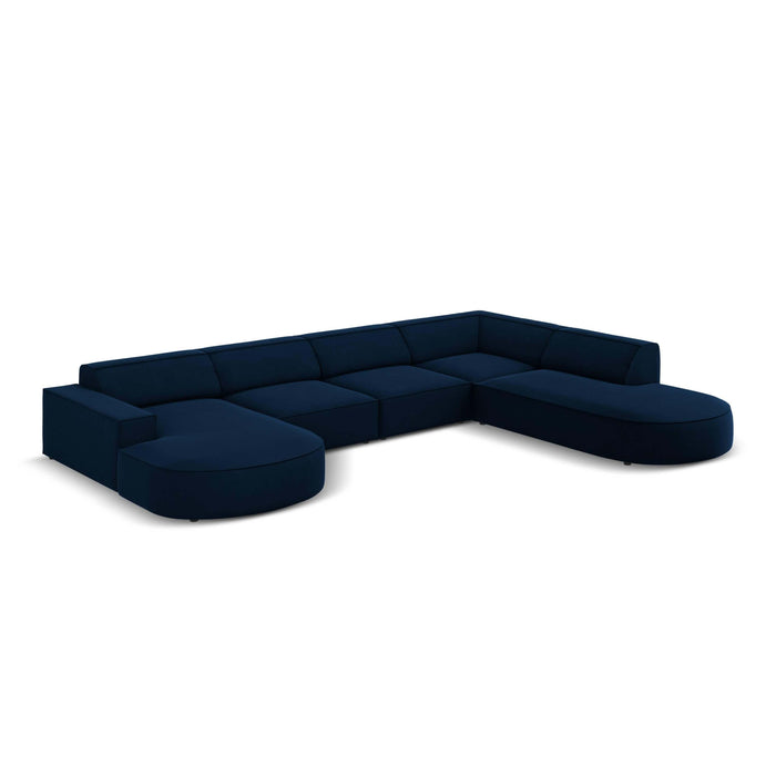Micadoni Jodie U-bank Rechts Afgerond - Fluweel - Donkerblauw