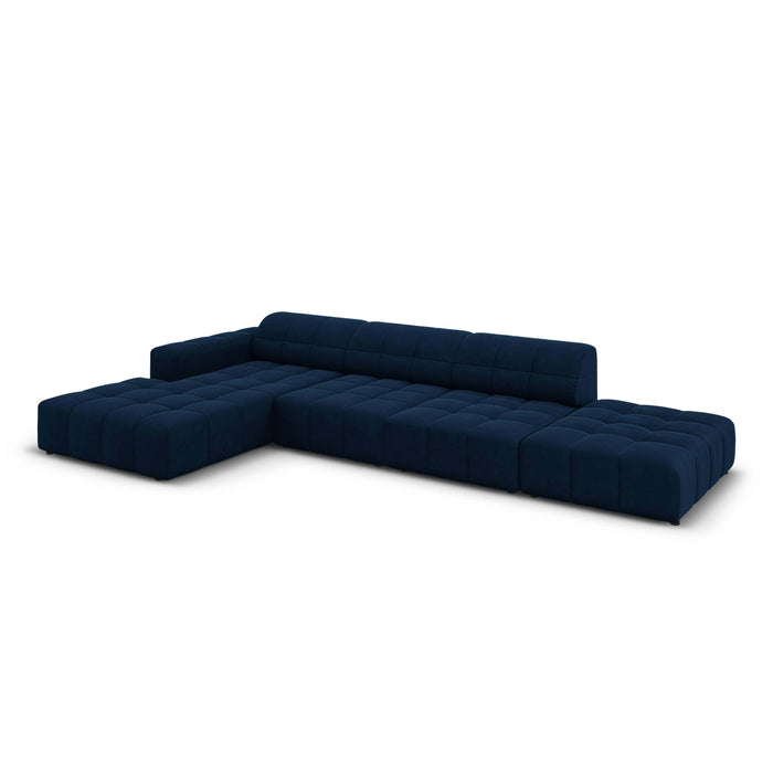 Cosmopolitan Design Chicago Hoekbank met Chaise Longue Links - Rechts Open - Velvet - Koningsblauw