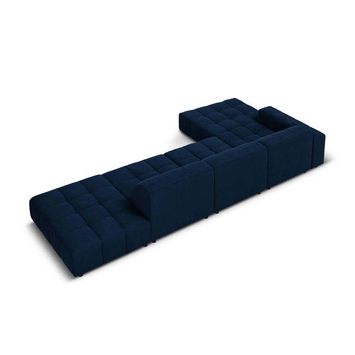 Cosmopolitan Design Chicago Hoekbank met Chaise Longue Links - Rechts Open - Velvet - Koningsblauw