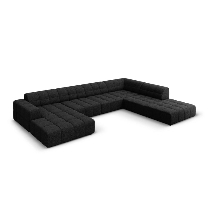 Cosmopolitan Design Chicago U-bank - Hoek Rechts - Chenille - Zwart