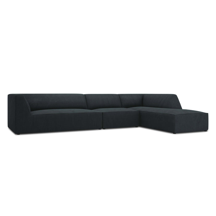 Windsor & Co Sao Hoekbank met Chaise Longue Rechts - 5-zits - Ribstof - Blauw