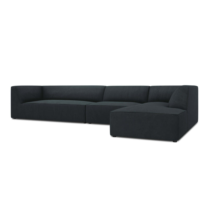 Windsor & Co Sao Hoekbank met Chaise Longue Rechts - 5-zits - Ribstof - Blauw