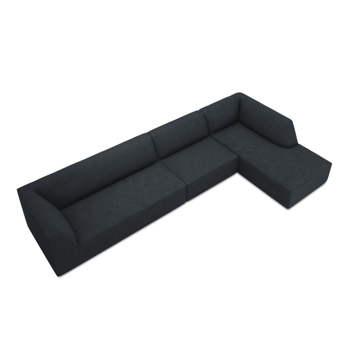Windsor & Co Sao Hoekbank met Chaise Longue Rechts - 5-zits - Ribstof - Blauw