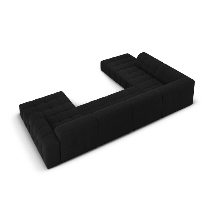 Cosmopolitan Design Chicago U-bank - Hoek Links - Velvet -  Zwart