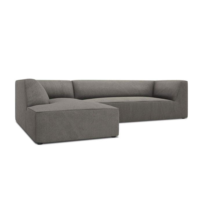 Windsor & Co Sao Hoekbank met Chaise Longue Links - 4-zits - Ribstof - Lichtgrijs