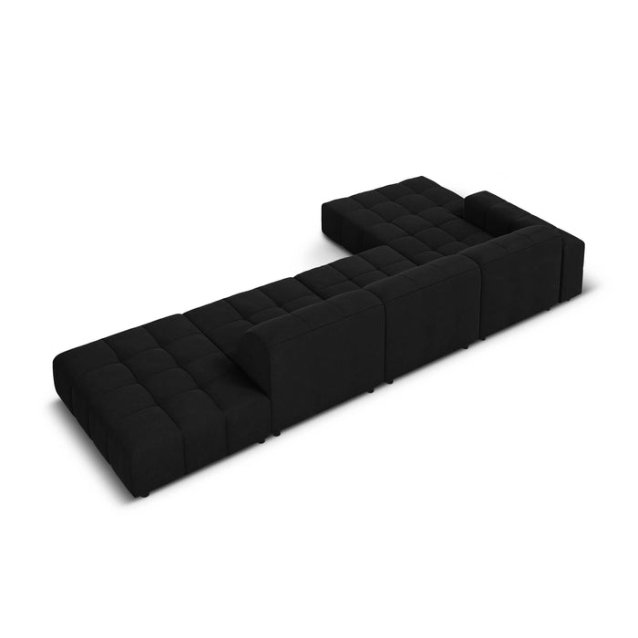 Cosmopolitan Design Chicago Hoekbank met Chaise Longue Links - Rechts Open - Velvet - Zwart