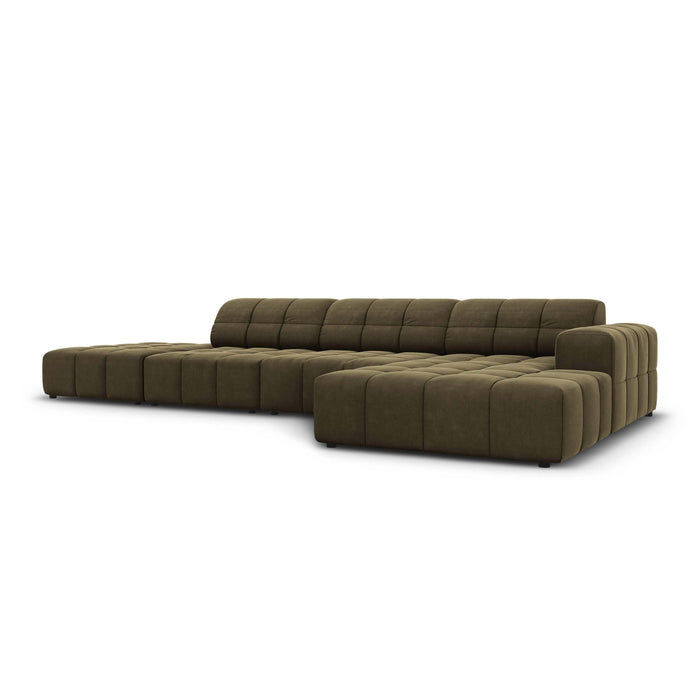 Cosmopolitan Design Chicago Hoekbank met Chaise Longue Rechts - Links Open - Velvet - Olijfgroen
