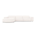 Micadoni Jodie Hoekbank Links Afgerond 4-zits - Bouclé - Wit
