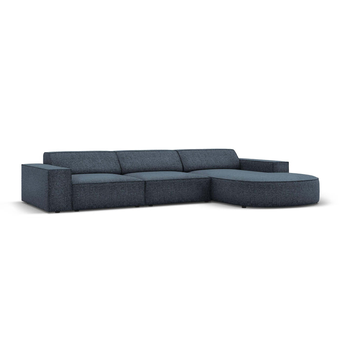 Micadoni Jodie Hoekbank Rechts Afgerond 4-zits - Chenille - Donkerblauw