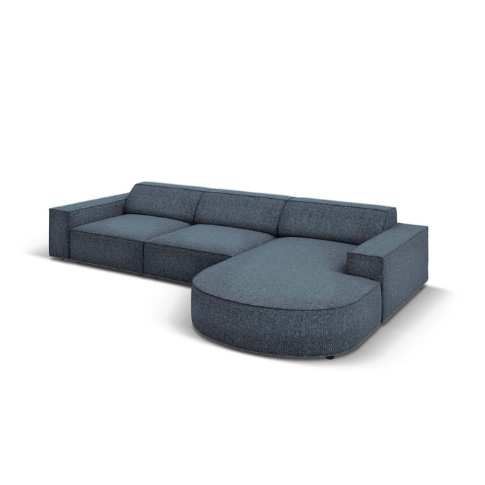 Micadoni Jodie Hoekbank Rechts Afgerond 4-zits - Chenille - Donkerblauw