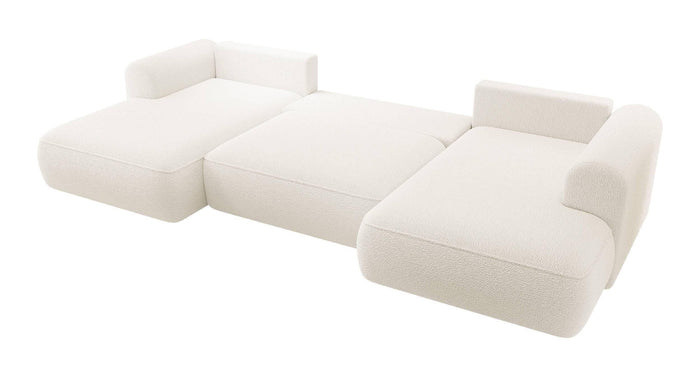 NADUVI Collection Philipa U-bank Rechts met Slaapfunctie - Bouclé - Crème