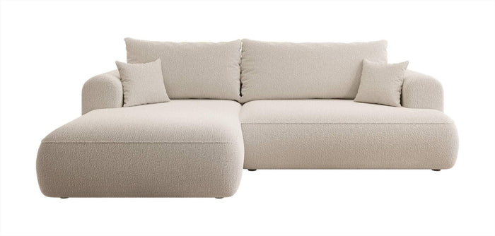 NADUVI Collection Philipa Hoekbank Links met Slaapfunctie - Bouclé - Beige