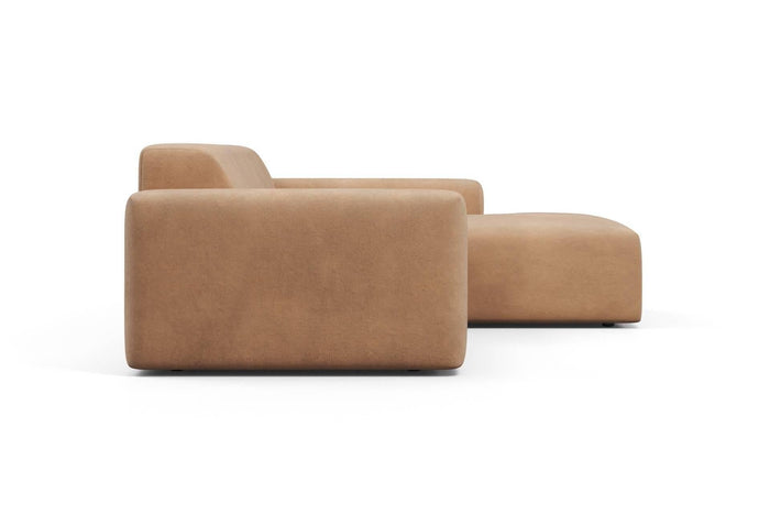 NADUVI Collection Nina Hoekbank Rechts - Velvet - Camel bruin