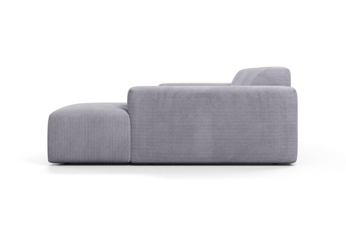 NADUVI Collection Nina Hoekbank Rechts - Ribstof - Lichtgrijs