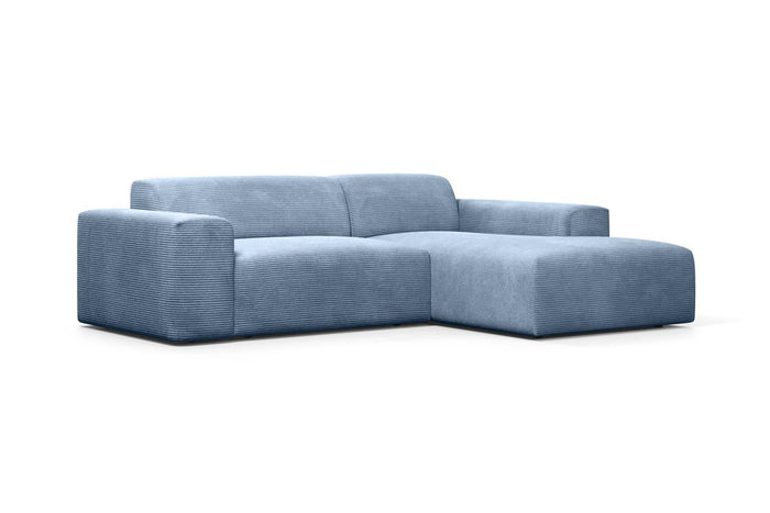 NADUVI Collection Nina Hoekbank Rechts - Ribstof - Lichtblauw