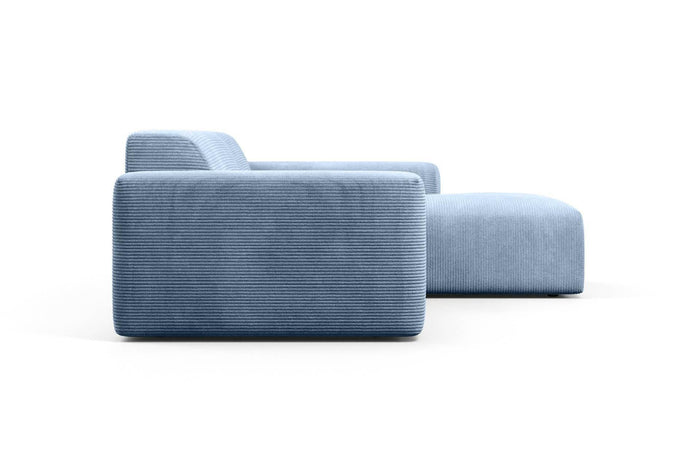 NADUVI Collection Nina Hoekbank Rechts - Ribstof - Lichtblauw