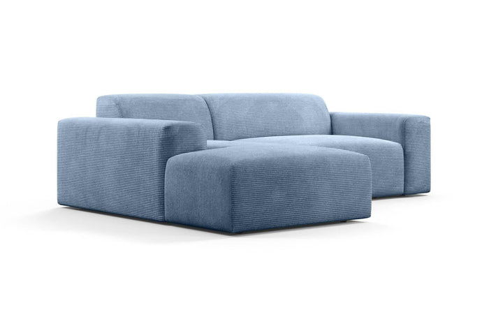 NADUVI Collection Nina Hoekbank Links - Ribstof - Lichtblauw