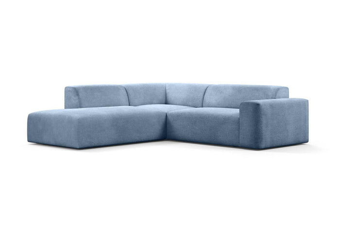 NADUVI Collection Nina Big Hoekbank Links - Ribstof - Lichtblauw