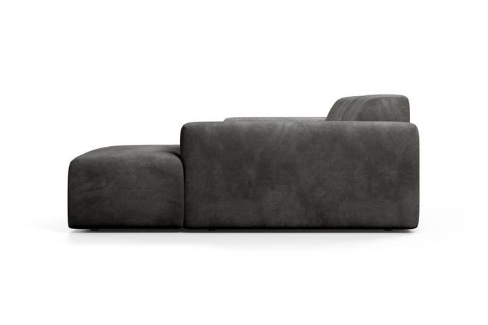 NADUVI Collection Nina Hoekbank Rechts - Velvet - Donkergrijs