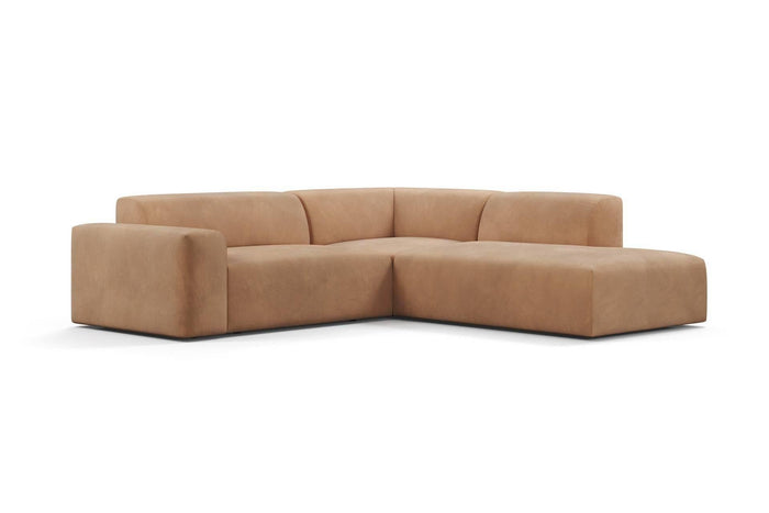 NADUVI Collection Nina Big Hoekbank Rechts - Velvet - Camel bruin