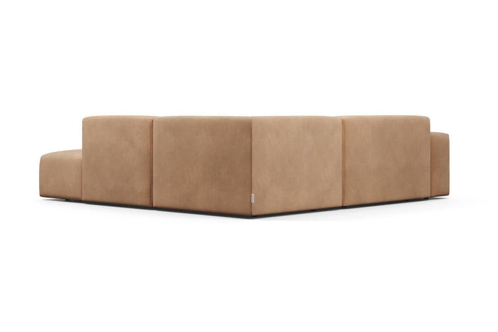 NADUVI Collection Nina Big Hoekbank Rechts - Velvet - Camel bruin