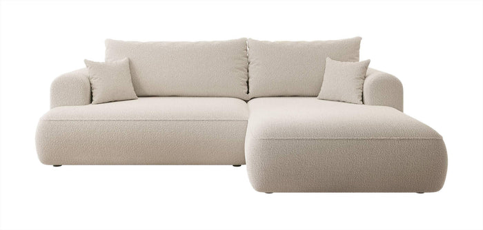 NADUVI Collection Philipa Hoekbank Rechts met Slaapfunctie - Bouclé - Beige