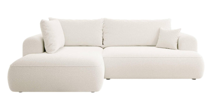 NADUVI Collection Philipa Hoekbank Big Links met Slaapfunctie - Bouclé - Crème